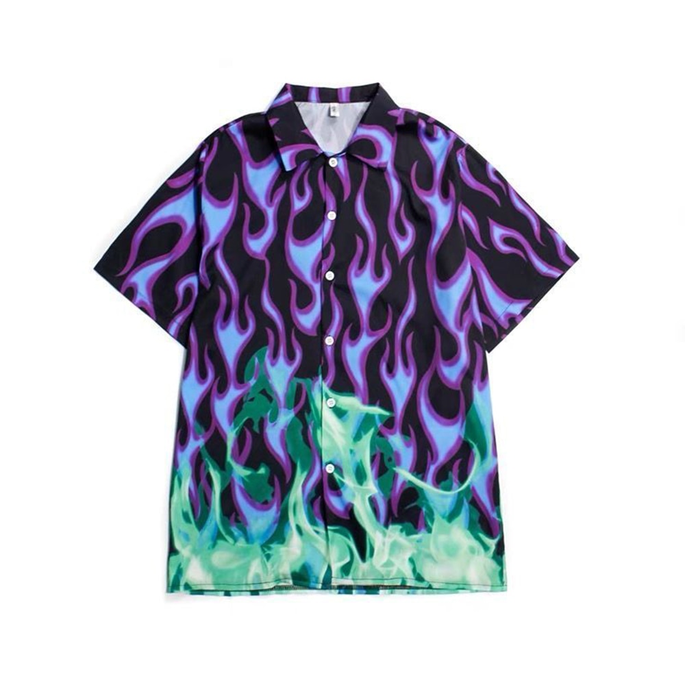 Flame Print Gothic Shirt