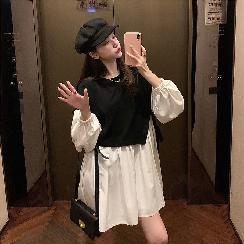 Two Piece Lantern Sleeve Knee-length Dresses