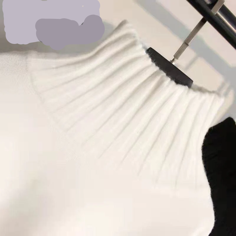 Turtleneck Pullover Sweater Knitted Sweaters Jumpers Soft White Black Sweater Women Dropshipping Loose Fit Autumn and Winter