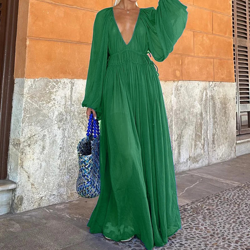 Sleeve Loose Maxi Dress