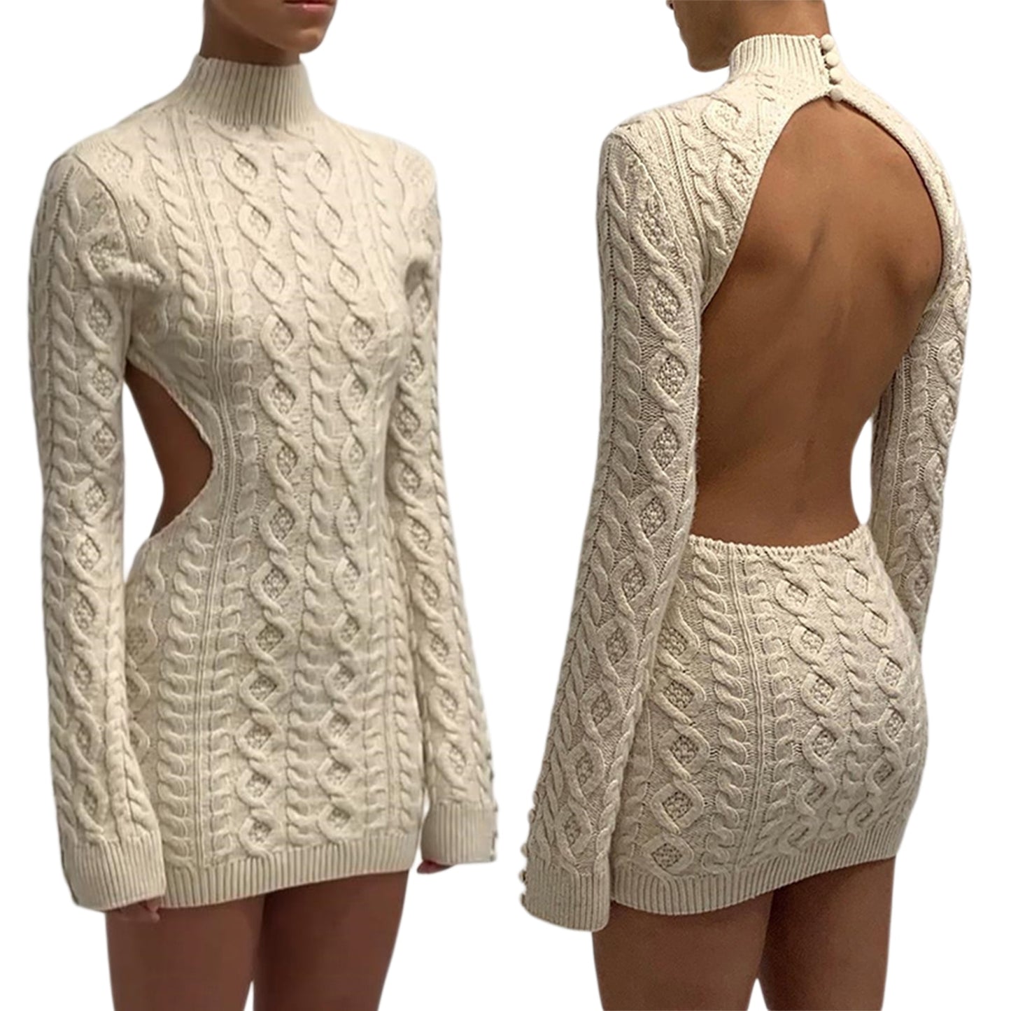 Sexy Backless Knitted Dress