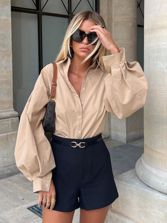 Elegant Lantern Sleeve Blouse