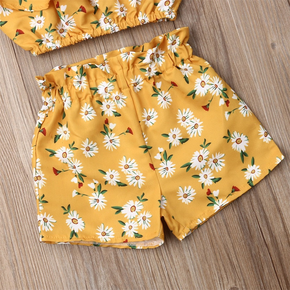 Crop Tops Short Pants 2pcs