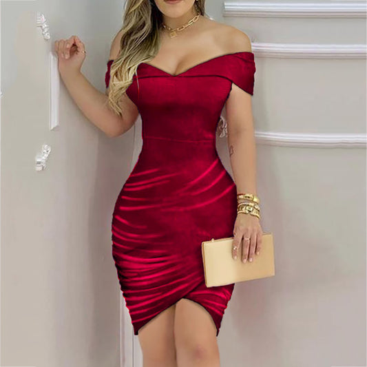 Off Shouler Velvet Dress