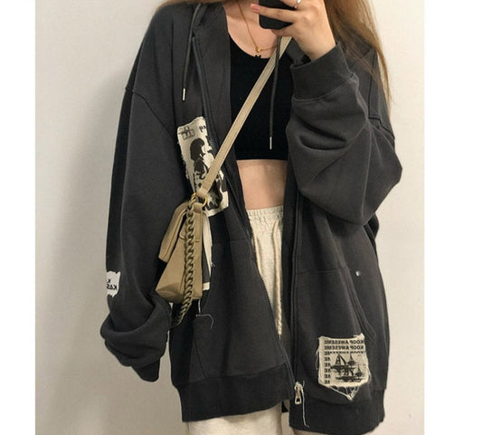 Retro Zip Up Hoodie