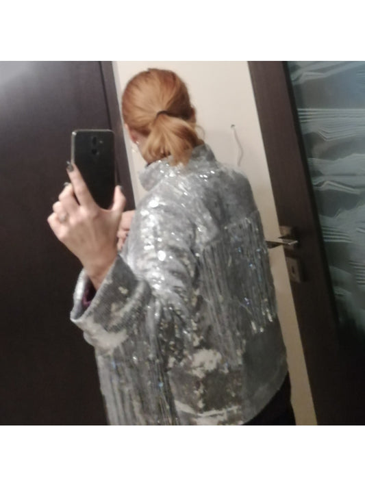 Long-sleeved Silver Reflective Jacket