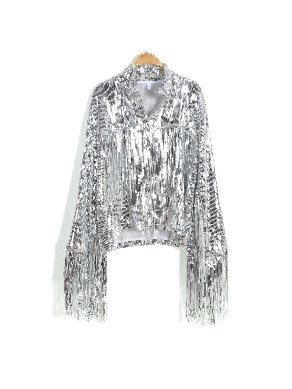 Long-sleeved Silver Reflective Jacket