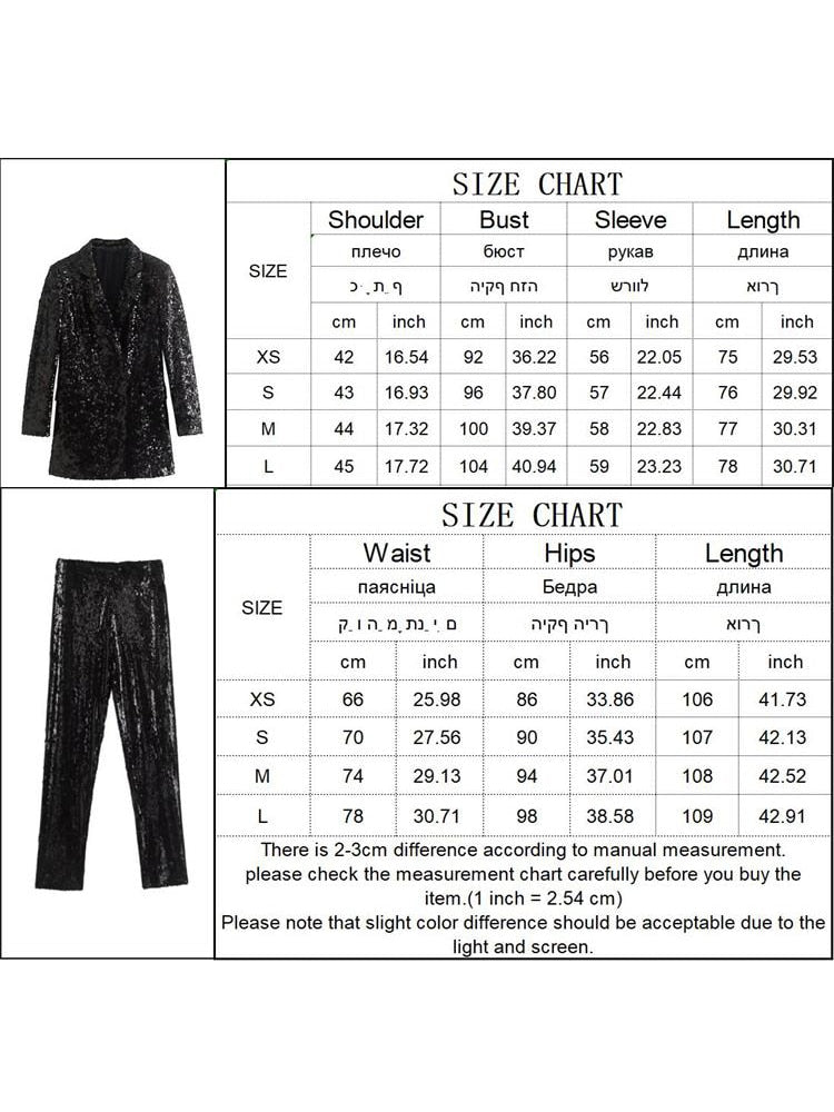 Beading Blazer Jackets Pant Set