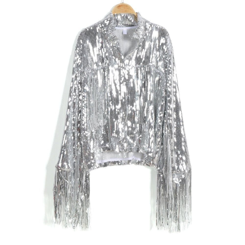 Long-sleeved Silver Reflective Jacket