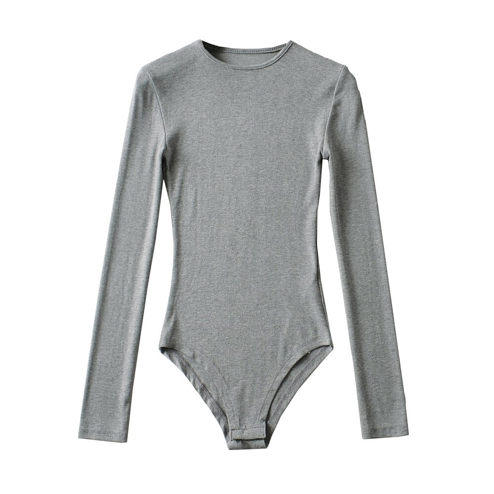 O-neck Knitted Bodysuit Streetwear