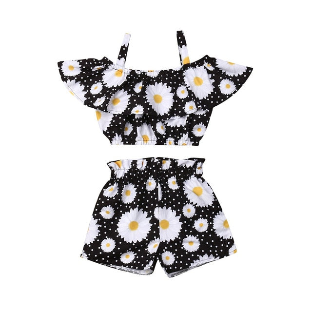 Crop Tops Short Pants 2pcs