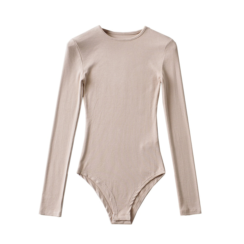 O-neck Knitted Bodysuit Streetwear