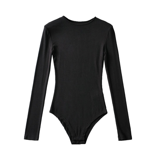 O-neck Knitted Bodysuit Streetwear