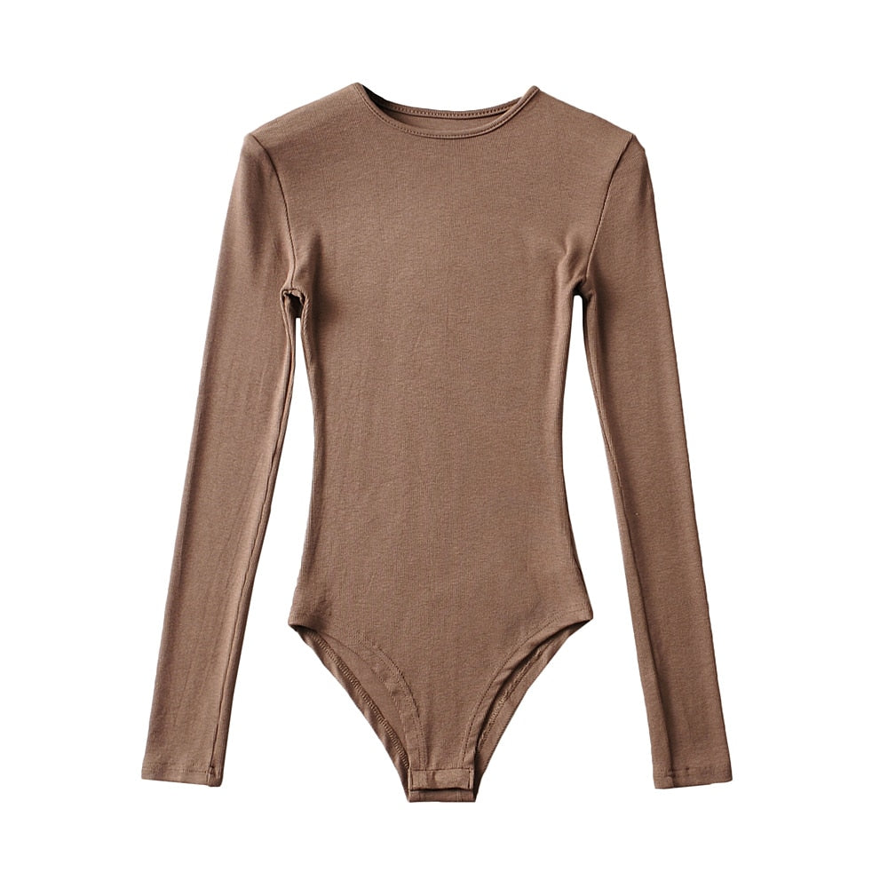 O-neck Knitted Bodysuit Streetwear