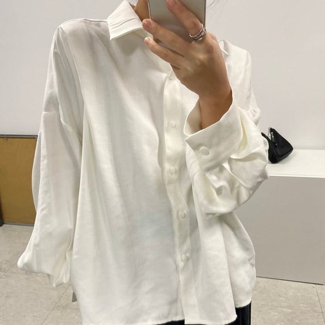 Turn Down Collar Blouse