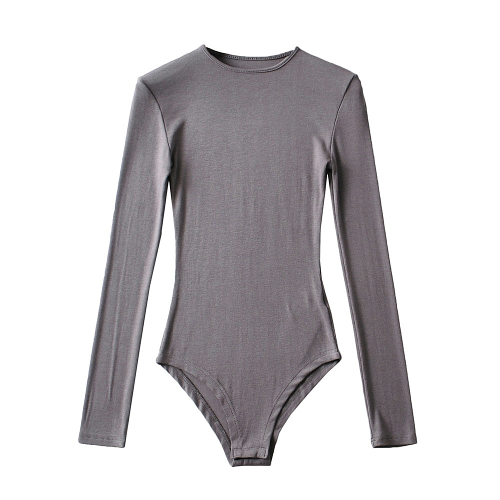 O-neck Knitted Bodysuit Streetwear